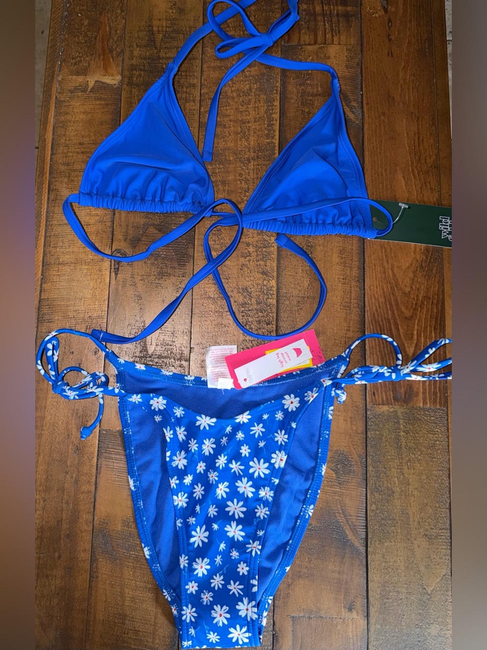 Blue Daisy Tie-Side Bikini - Women